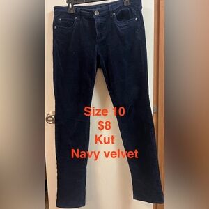 Kut from the Kloth Navy Velvet Pants